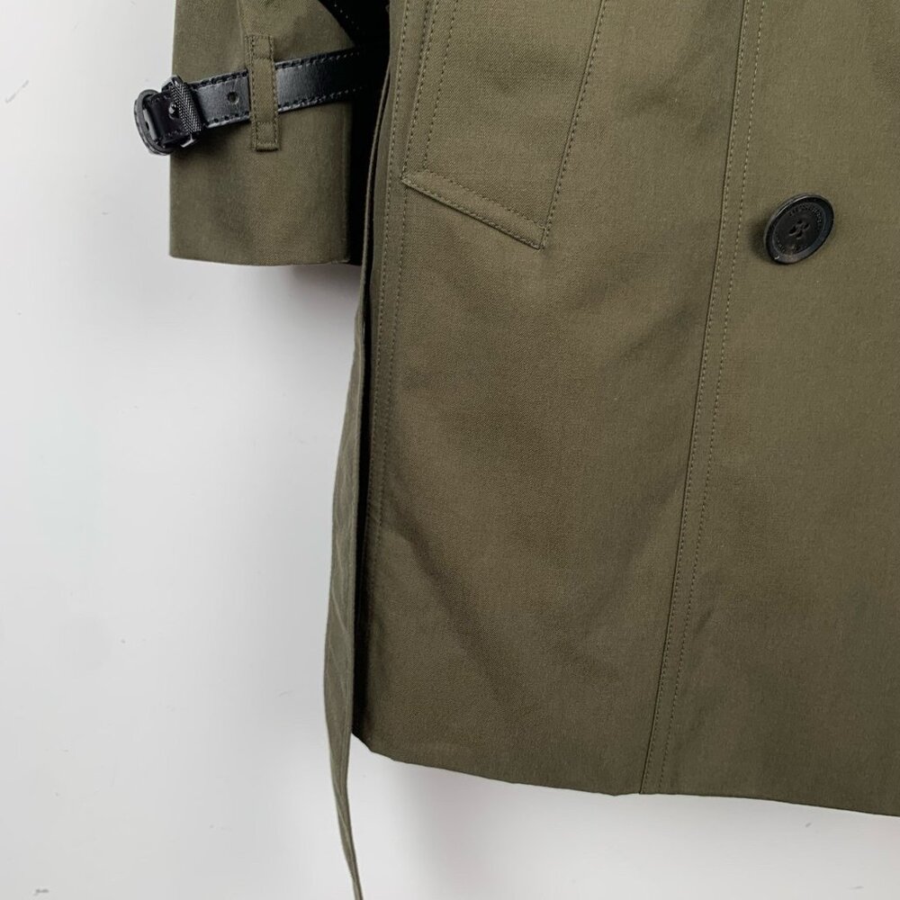 Burberry Collared Double-Breasted Dark Green Cott… - image 5